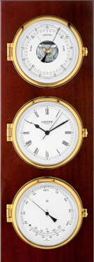 Elegance Klok/Baro-/Thermo-/Hygrometer - Mahonie / Messing