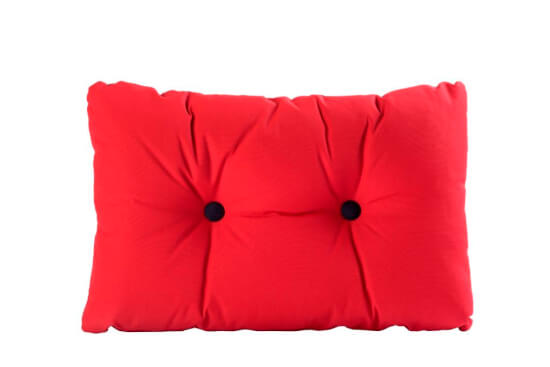 Kussen met knopen - Rood met blauw
