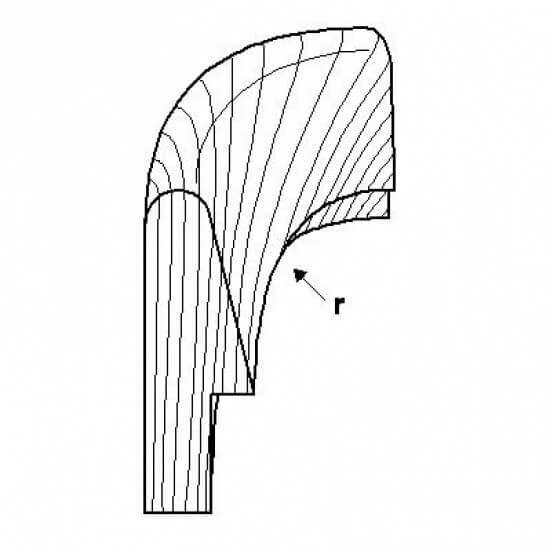 Teak Randprofil - Aussenwinkel für N007