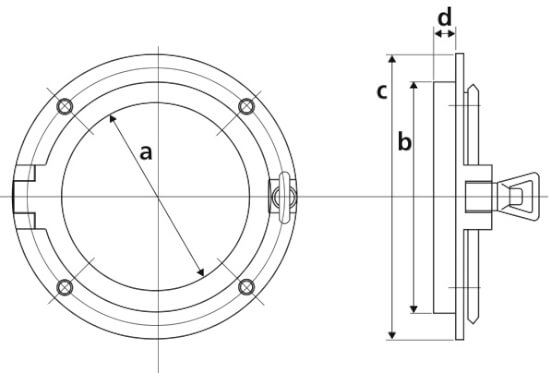Patrijspoort 15,3 cm - Messing