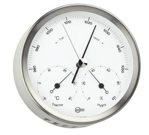 Baro-/Thermo-/Hygrometer Steel RVS
