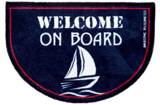 Welcome Doormat Regata Round Navy Blue
