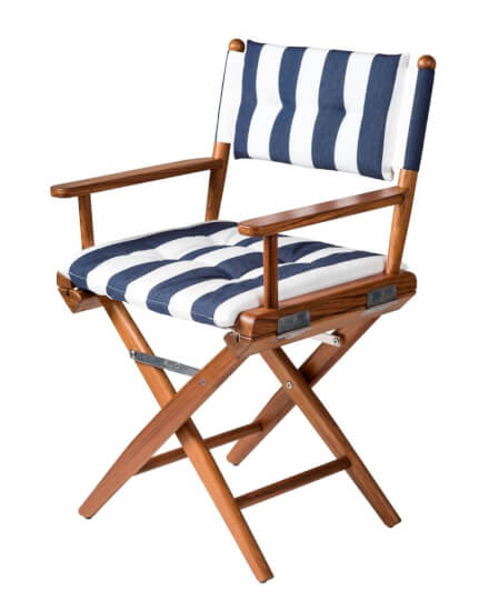 Regisseursstoel navy/wit deluxe
