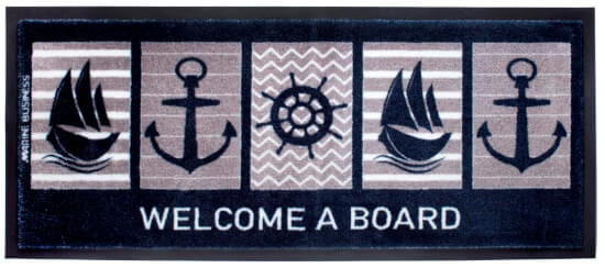Welcome A Board Türmatte Navy Blue