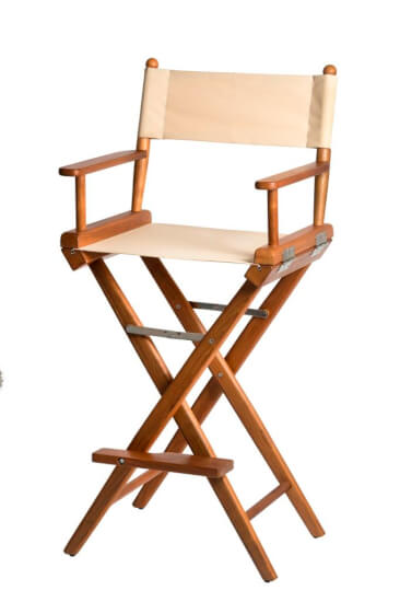 Hoher Regiestuhl Beige Seiltuch