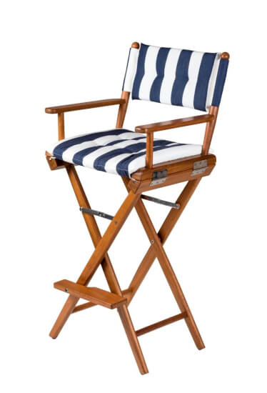 Hoher Regiestuhl Navy / Weiss Deluxe