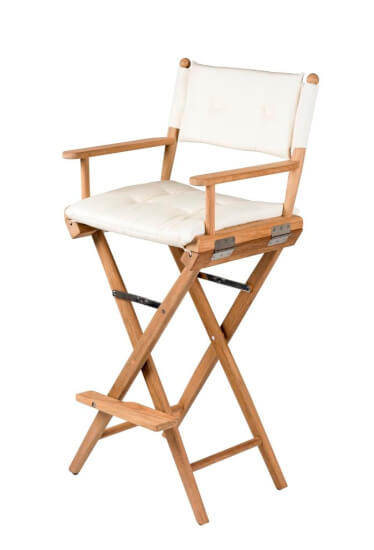 Hoge regisseursstoel crème deluxe