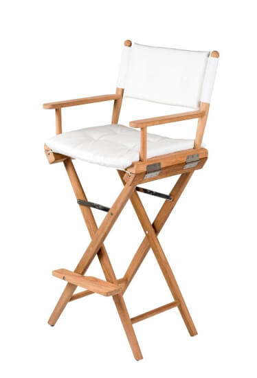 Hoge regisseursstoel wit deluxe