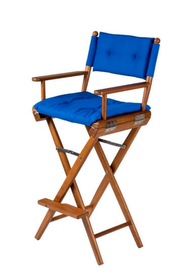 Hoher Regiestuhl Kobaltblau deluxe