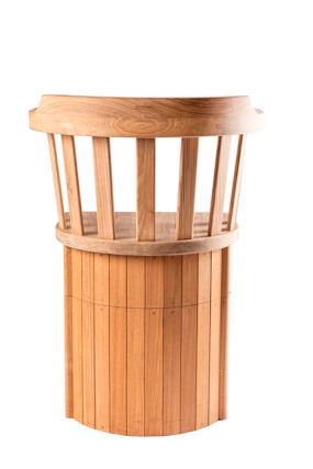 Teak kolom voor stuurstoel 2050 met lade