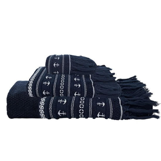 Santorini towel set Anchors Navy blue