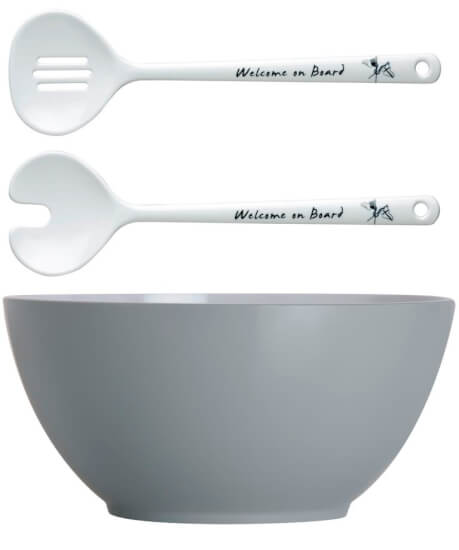 Marine Business Welcome on Board salad bowl with cutlery