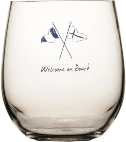 Marine Business Welcome on Board Wasserglas