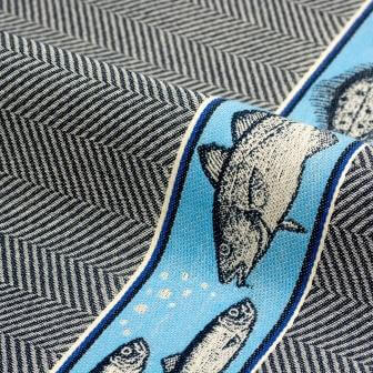 Tea Towel Fish Navy Blue