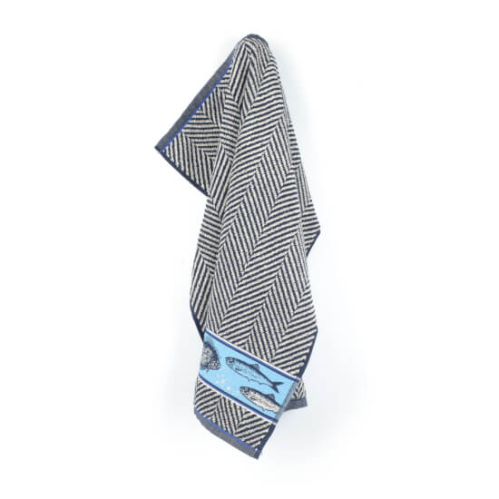 Handtuch Fish Navy Blue