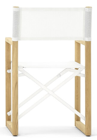 Regiestuhl Victor Teak mit Weiss Batyline