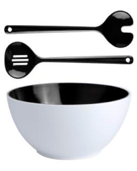Marine Business Summer Saladeschaal  + Bestek  Black