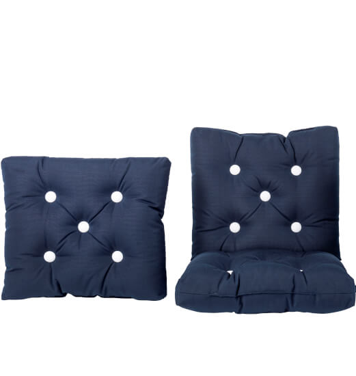 Zitkussen Navy met Witte Knopen