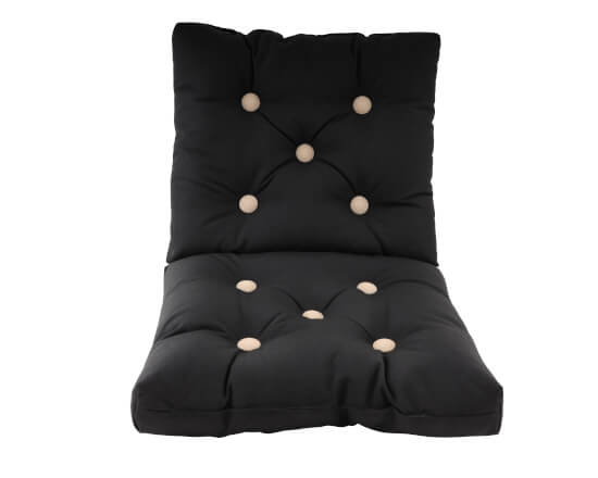 Outdoor seat Black with brown buttons - Double
