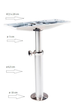 Telescopische tafelpoot 48/70cm