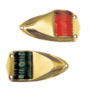 Port and starboard navigation lights side mounting