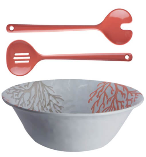 Marine Business Mare Salad Bowl + Cutlery Coral