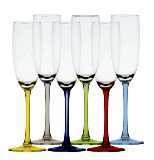 Marine Business Party set of 6 Champagne glasses Multicolour