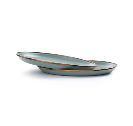 Enamel Dinerborden Set - Mint