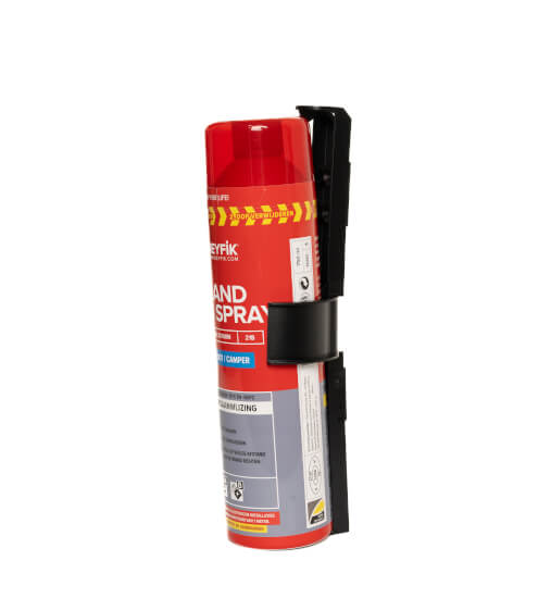 Vehicle holder for spray extinguisher