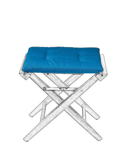 Deluxe kussen voor regisseurskruk forza blauw