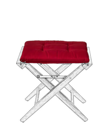 Deluxe kussen voor regisseurskruk bordeaux