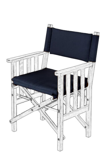 Deluxe kussens voor regisseursstoel II navy