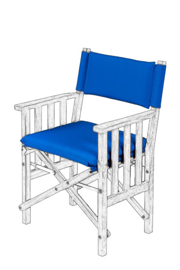 Deluxe kussens voor regisseursstoel II kobalt