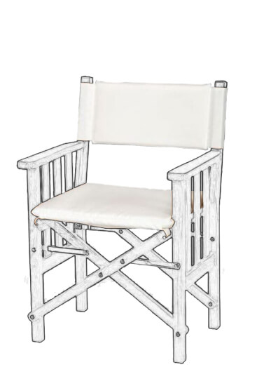 Deluxe kussens voor regisseursstoel II wit