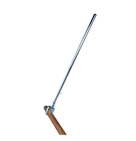 Vlaggenstok Chroom met railing bevestiging