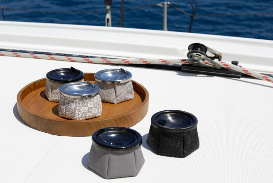 Windproof Ashtray Rattan Black