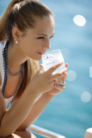 Welcome on Board Wasserglas