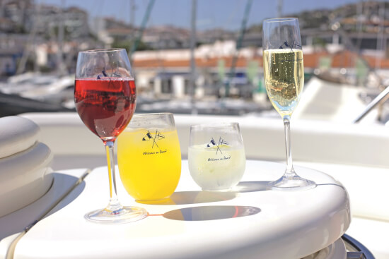 Welcome on Board Champagneglas