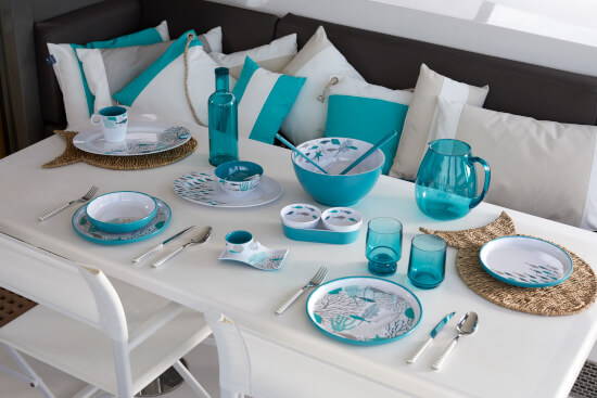 Coastal Saladeschaal  + Bestek
