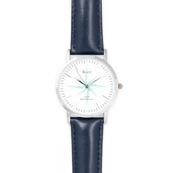 Bron Watch in silber navy