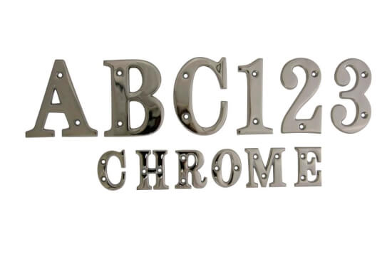 Verchromte Buchstaben und Ziffern -  4 cm