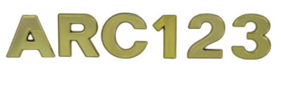 ARC Marine  Selbstklebende Aluminium Buchstaben und Ziffern - Goldfarben