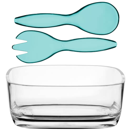 Marine Business Happy Salatschüssel + Besteck Turquoise
