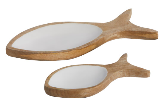 Marine Business Cocoa Servingplatters Fish White - Set