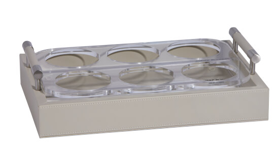 Marine Business Waves glashalter aus Kunstleder - Beige