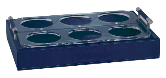 Marine Business Waves glashalter aus Kunstleder - Blue