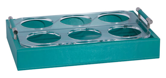 Marine Business Waves glashalter aus Kunstleder - Turquoise