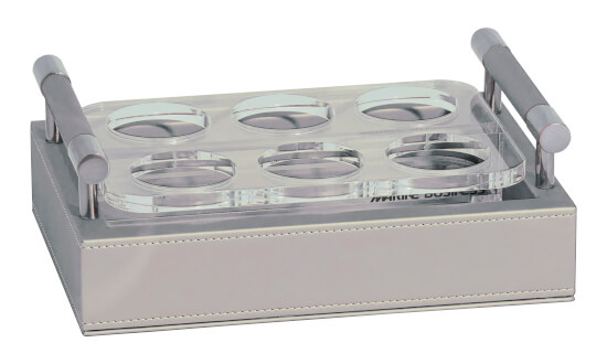 Marine Business Waves Leatherette tray for shotglasses Beige