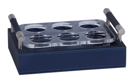 Marine Business Waves schnapsglashalter aus Kunstleder Blue