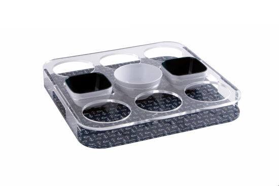 Waves Snack and glass holder